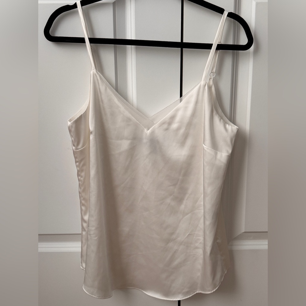 White House Black Market Cream Satin Camisole